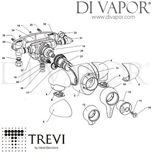 Trevi CTV Thermostatic Exposed Shower Valve Spare Parts - IDL DV 348